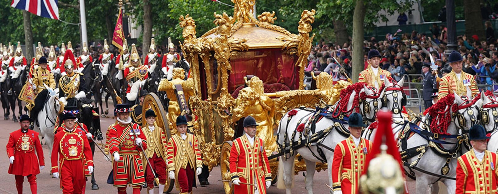 The Gold State Coach on The Mall during the Platinum Jubilee Pageant 
