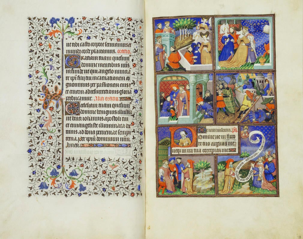 This Book of Hours is among the finest manuscripts written and illuminated in Paris c. 1430. Three leading artists and their associates collaborated on it: the Master of the Bedford Hours (active c.1410-40), the Master of Sir John Fastolf (active c.1410-5