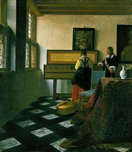 Johannes Vermeer, A lady at the virginals with a gentleman (‘The Music Lesson’), c.1662-5