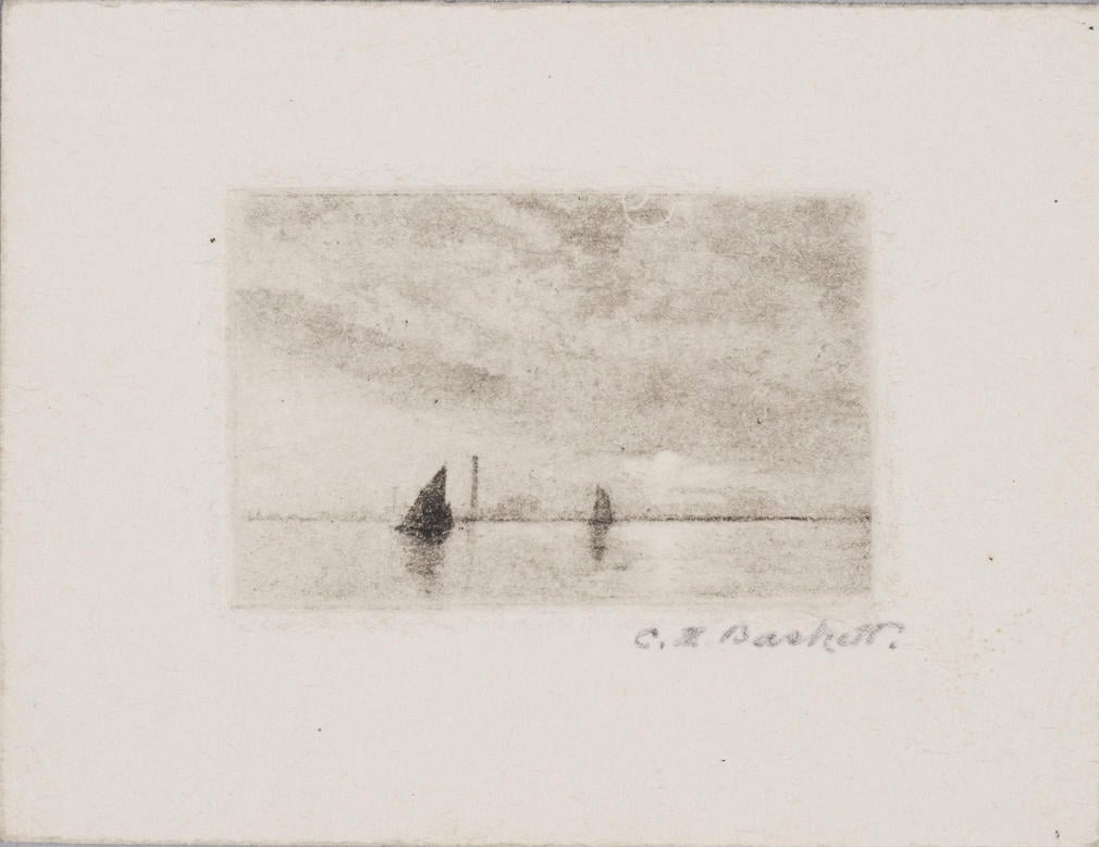'Sailing boat on the sea' by Charles Henry Baskett (RCIN 926807)