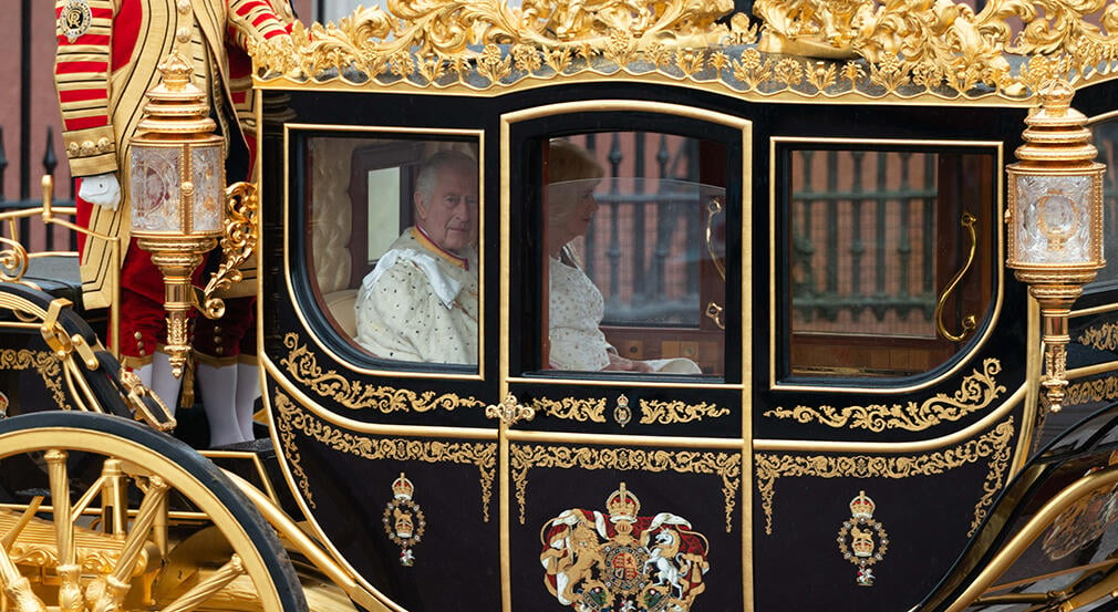 The Diamond Jubilee State Coach during the Coronation of King Charles III