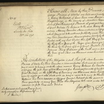 Extract from financial ledger of George IV's debts
