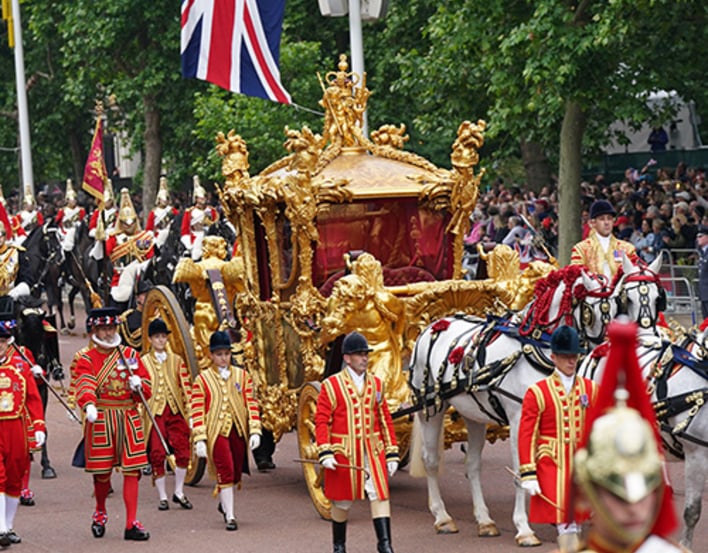 The Gold State Coach on The Mall during the Platinum Jubilee Pageant
