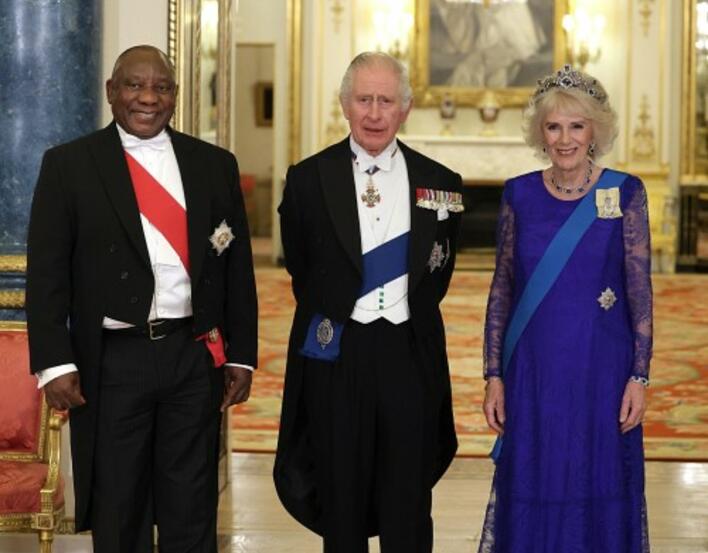 The King and Queen Consort with President Cyril Ramaphosa of South Africa