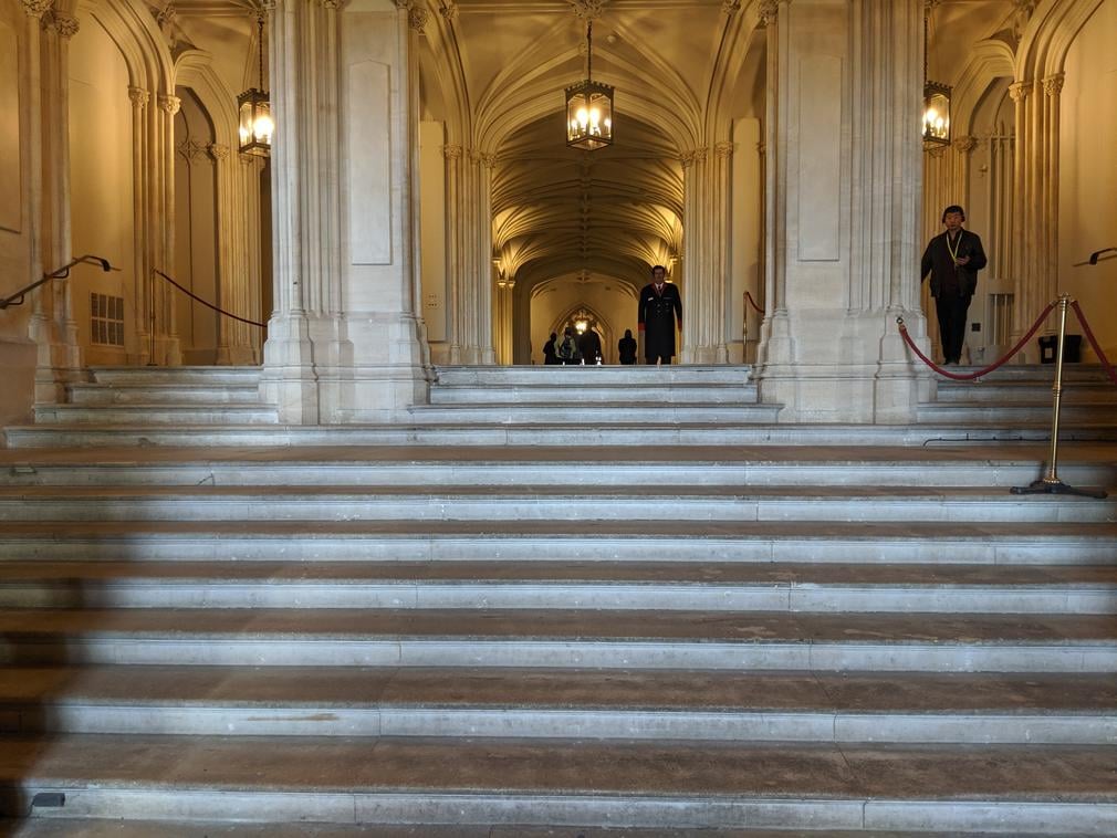 The stone steps leading up to the Inner Hall