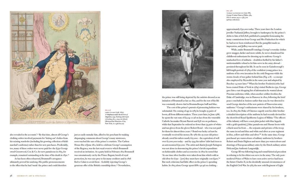 Double page spread from chapter on Man of Fashion from George IV book