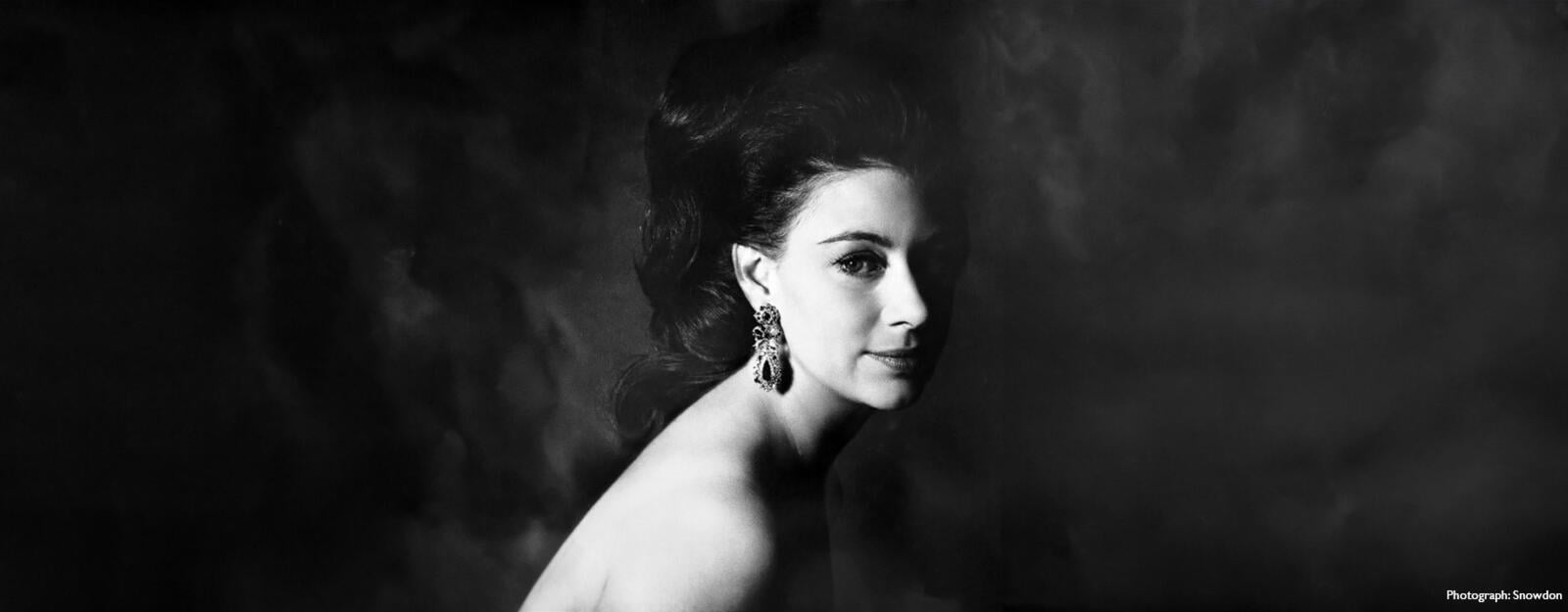 Black and white portrait of Princess Margaret, 1967 