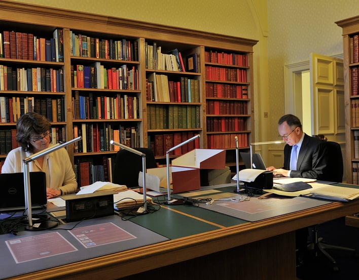Research room in the Royal Archives