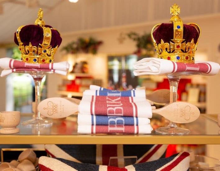 A display in the Buckingham Palace shop
