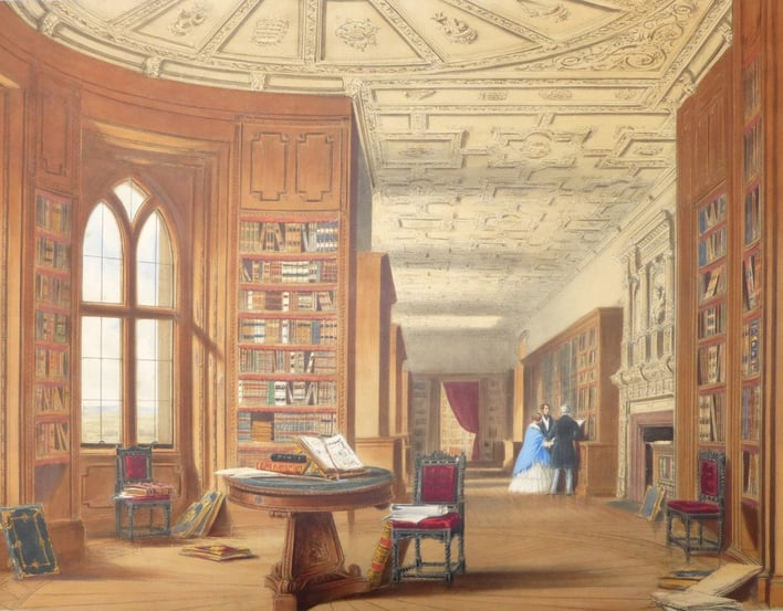 View of the Library at Windsor Castle