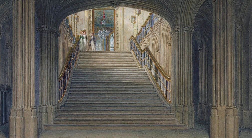 George III's Gothic Grand Stair looking north from the Great Gate