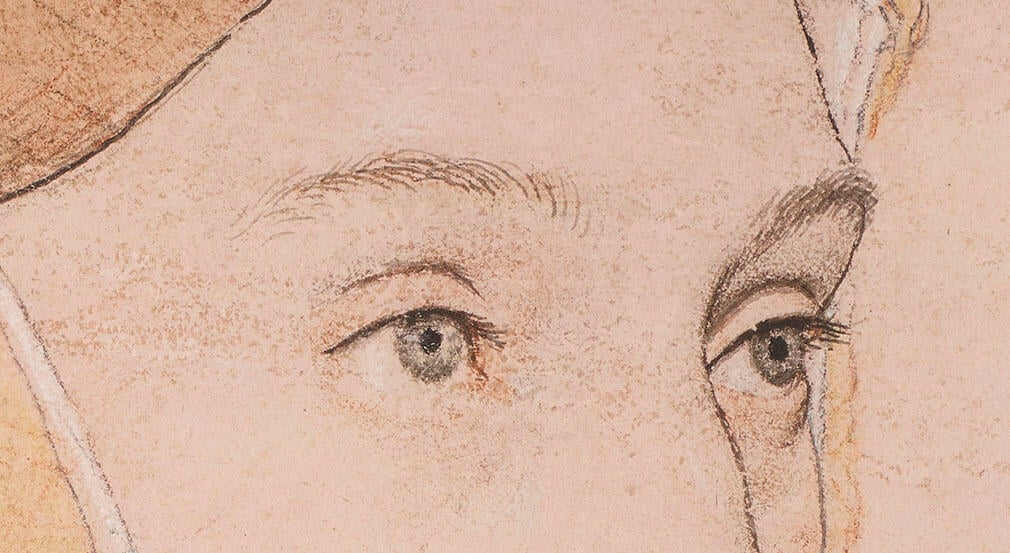 close up of drawn blue eyes.