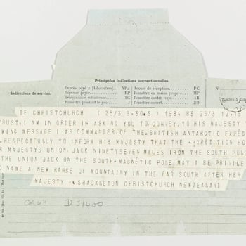 Telegram from Skackleton to Edward VII