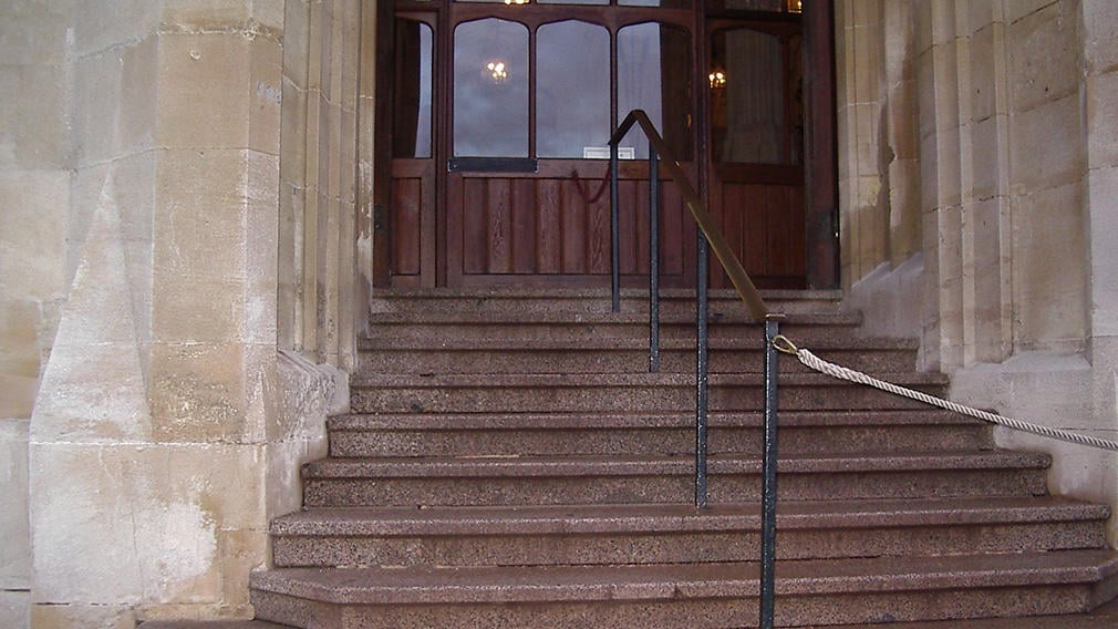 Stone steps in to the building.