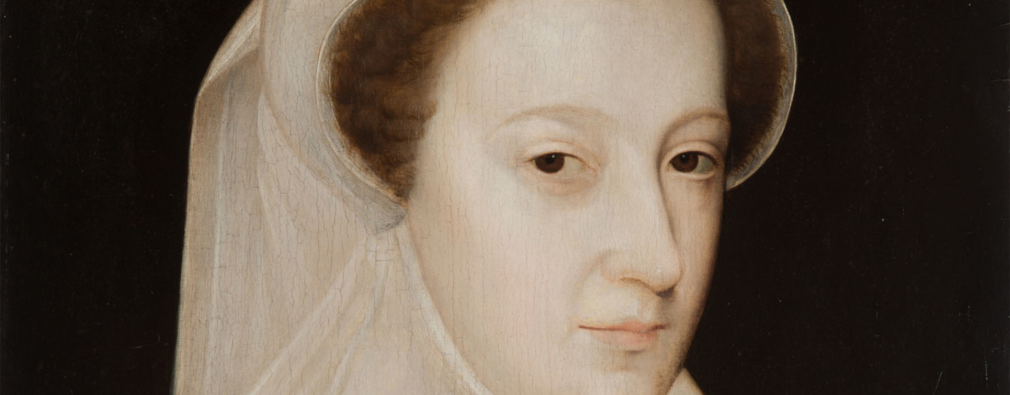 Portrait of Mary, Queen of Scots wearing white veil